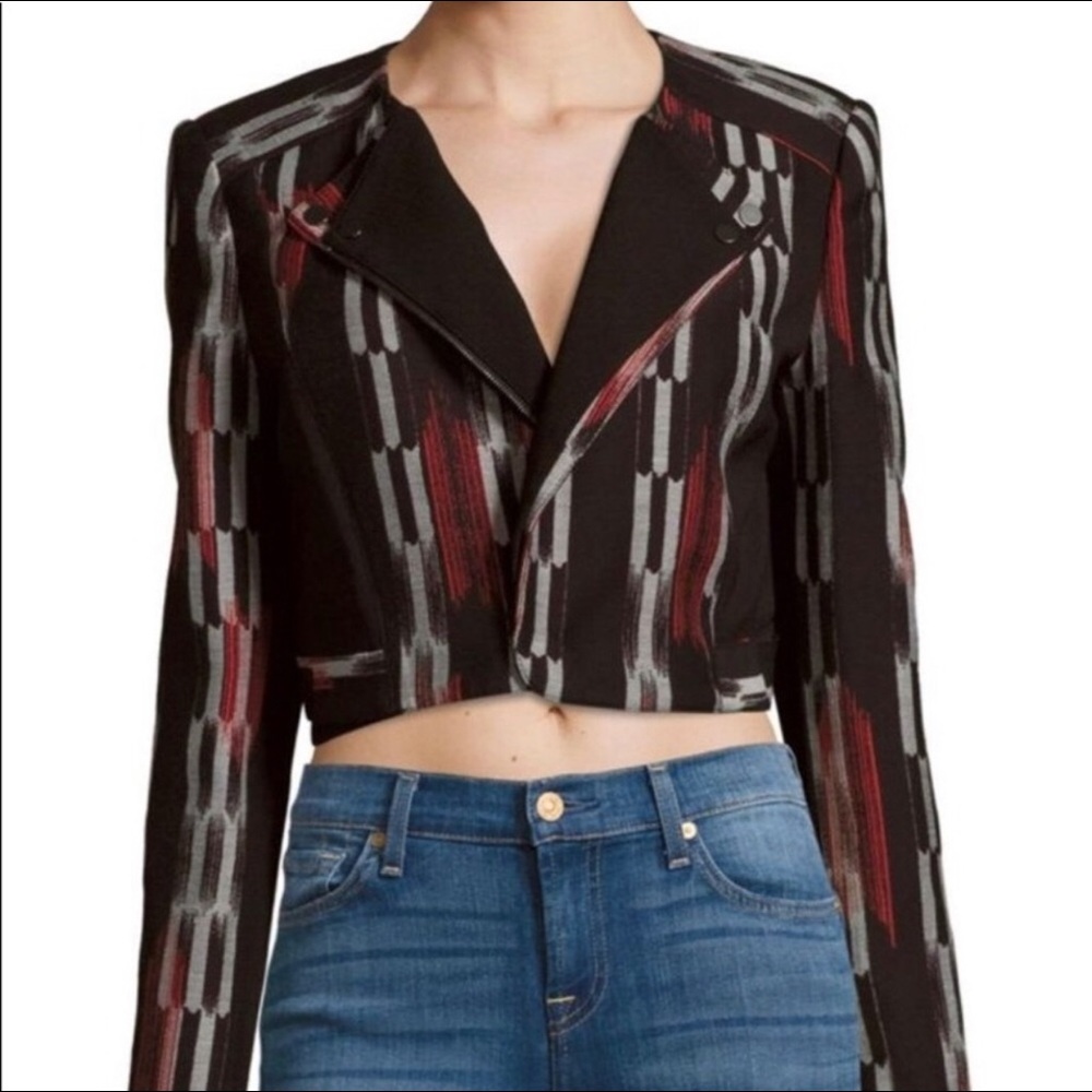 BCBG Maxazria Cropped Moto Jacket - Picture 2 of 8